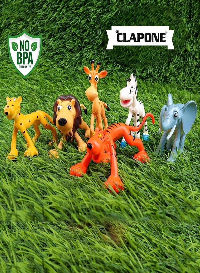 CLAPONE Animals Figure 6 Piece Mini Jungle Toys Set Animal Figurines Mini Animals Safari Animals Figures Zoo Animals Toy Toddler Toys Safari Realistic (Multicolor Random Colours, Animal 6Pc) - Image 3